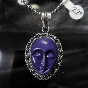 Purple Face Pendant Necklace